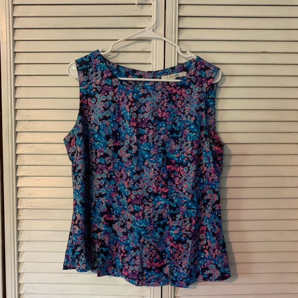 Boden Sleeveless Floral Top - Blue and Pink